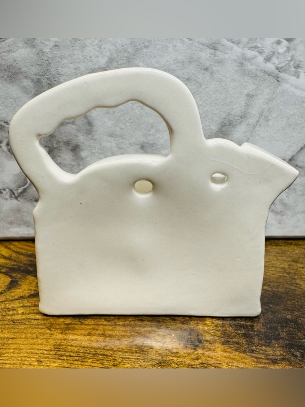 Vintage Ceramic Teapot Wall Pocket Vase Floral Cottage Decor - Picture 3 of 7